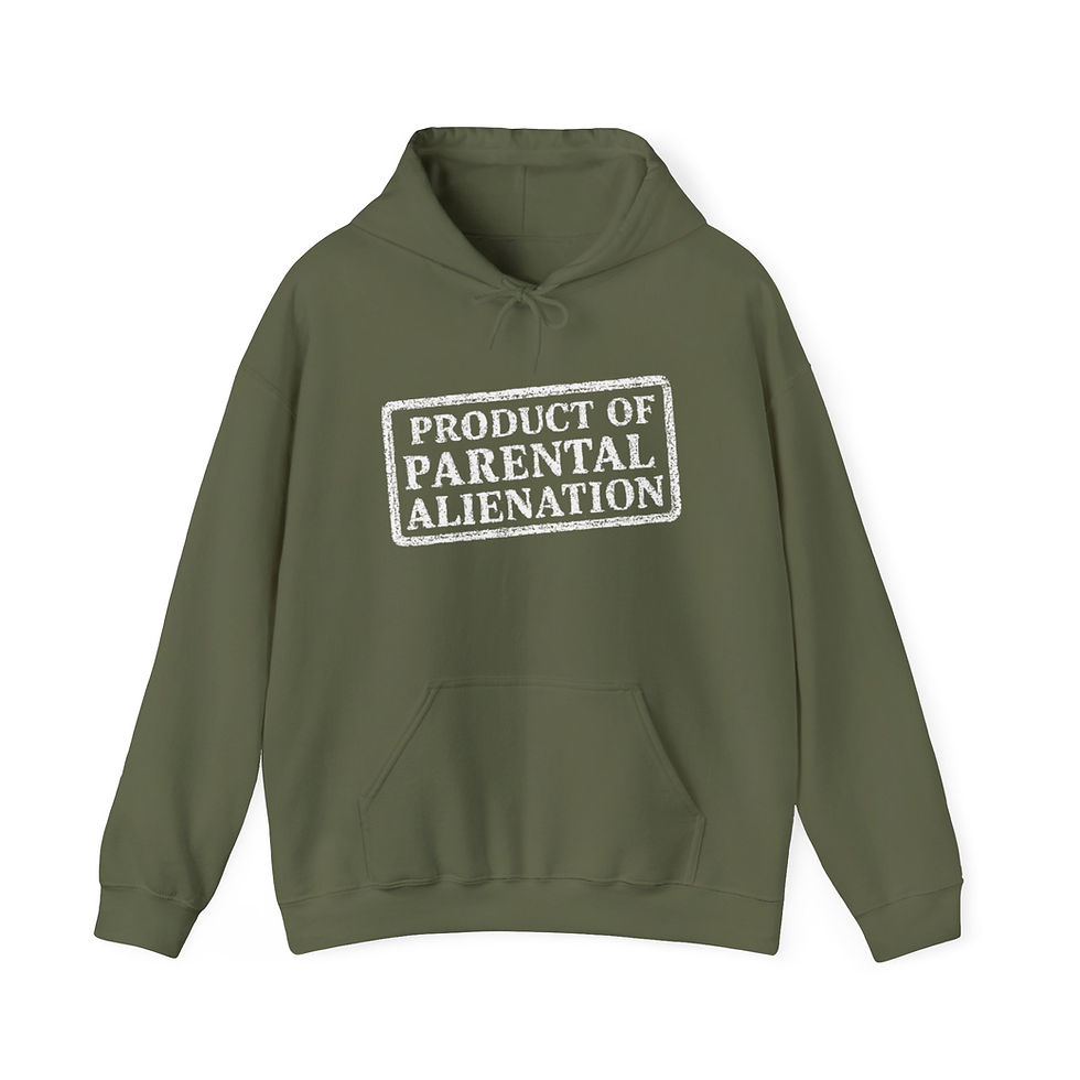 Thumbnail: Product of Parental Alienation Hoodie -White Print