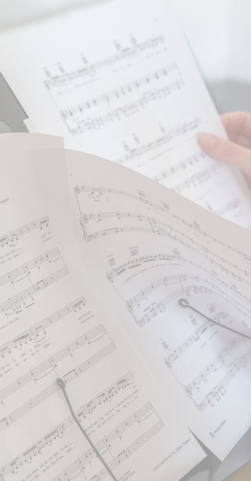 Looking at music together in singing session