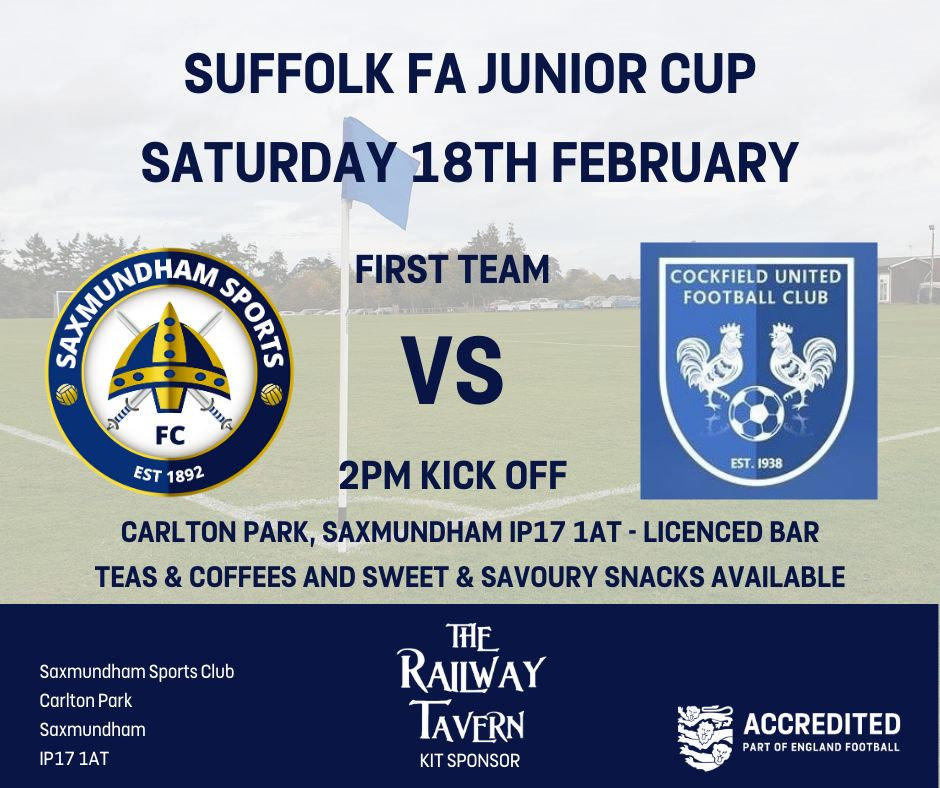 MATCH REPORT FIRST TEAM v COCKFIELD UTD (JUNIOR CUP) 18/02/2023