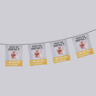 Flag bunting printed on 130D knitted polyester