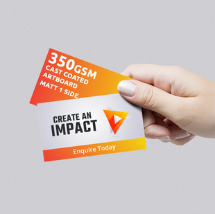 Business cards printed on 350gsm cast coated artboard matt one side