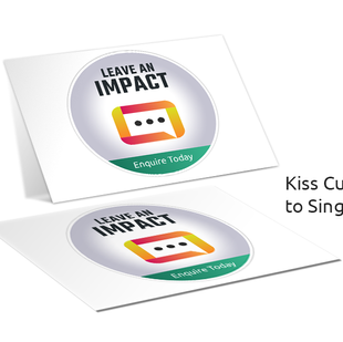 Vinyl stickers printed on white polymeric vinyl and kiss cut to single