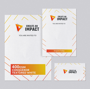 Invitations printed on 400gsm Conqueror textured white stock