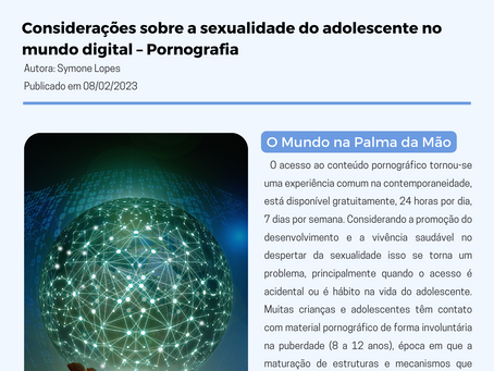 Considerações sobre a sexualidade do adolescente no mundo digital - Pornografia