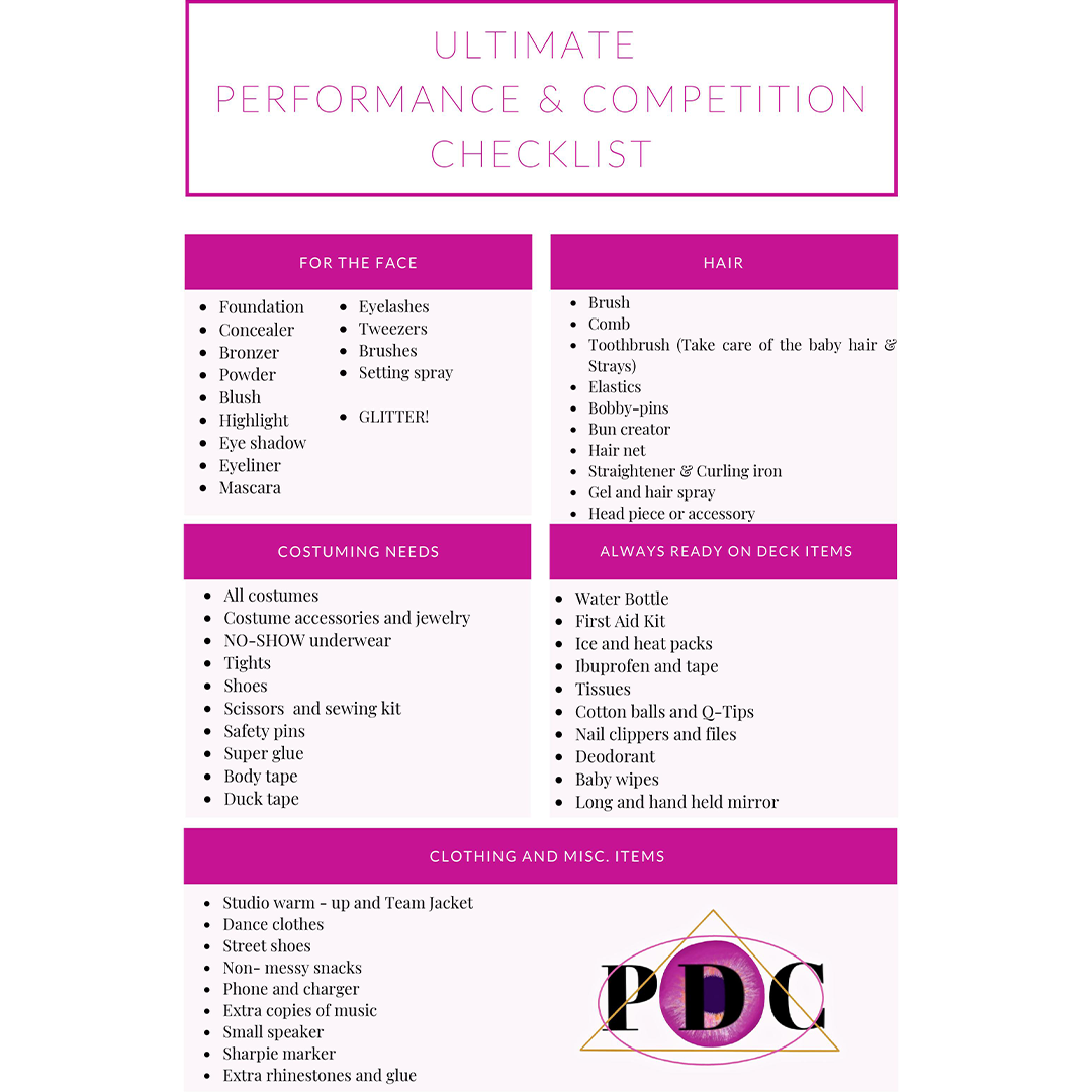 Free Download - PDC Recital/Comp. Checklist