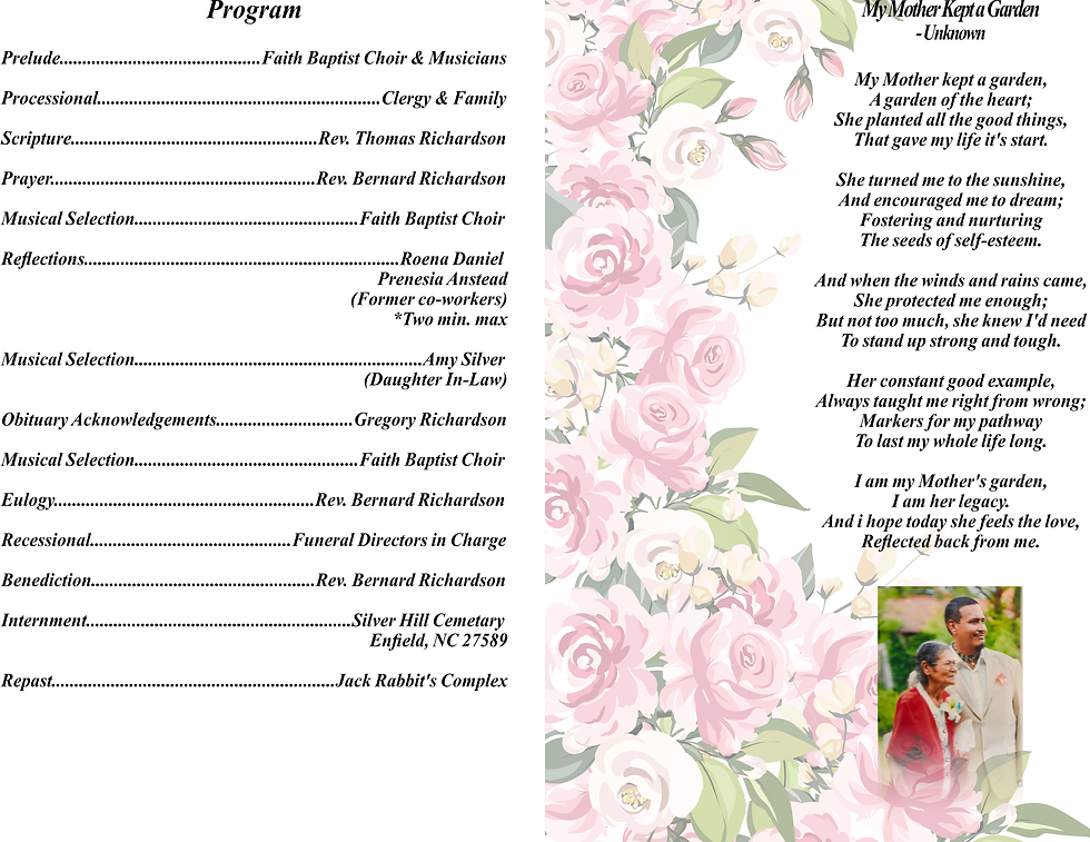 Obituary (Order & Poem)