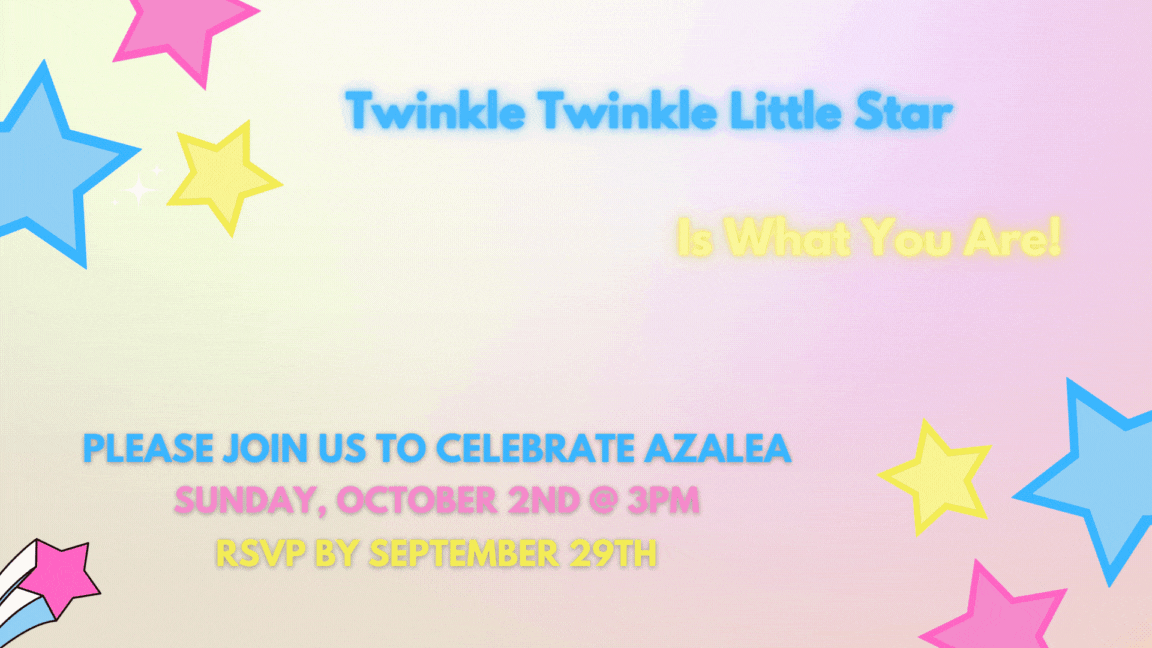 Azalea's picture cropped in a star. Twinkle Twinkle Little Star Two Years Old is What You Are!