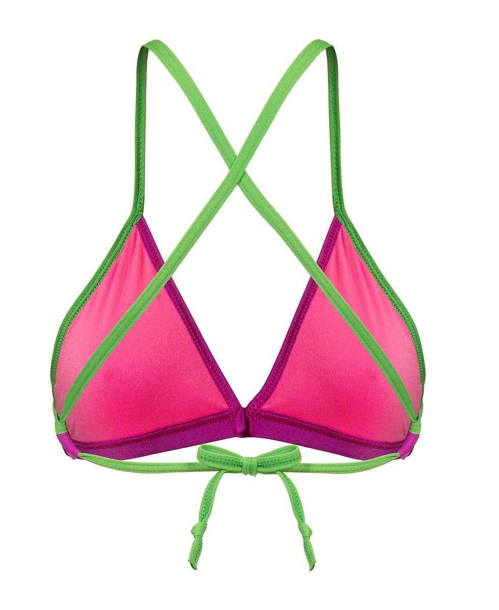 Miniature : Arena  W Team Swim Top Tie Back Solid very-fuchsia/team-green