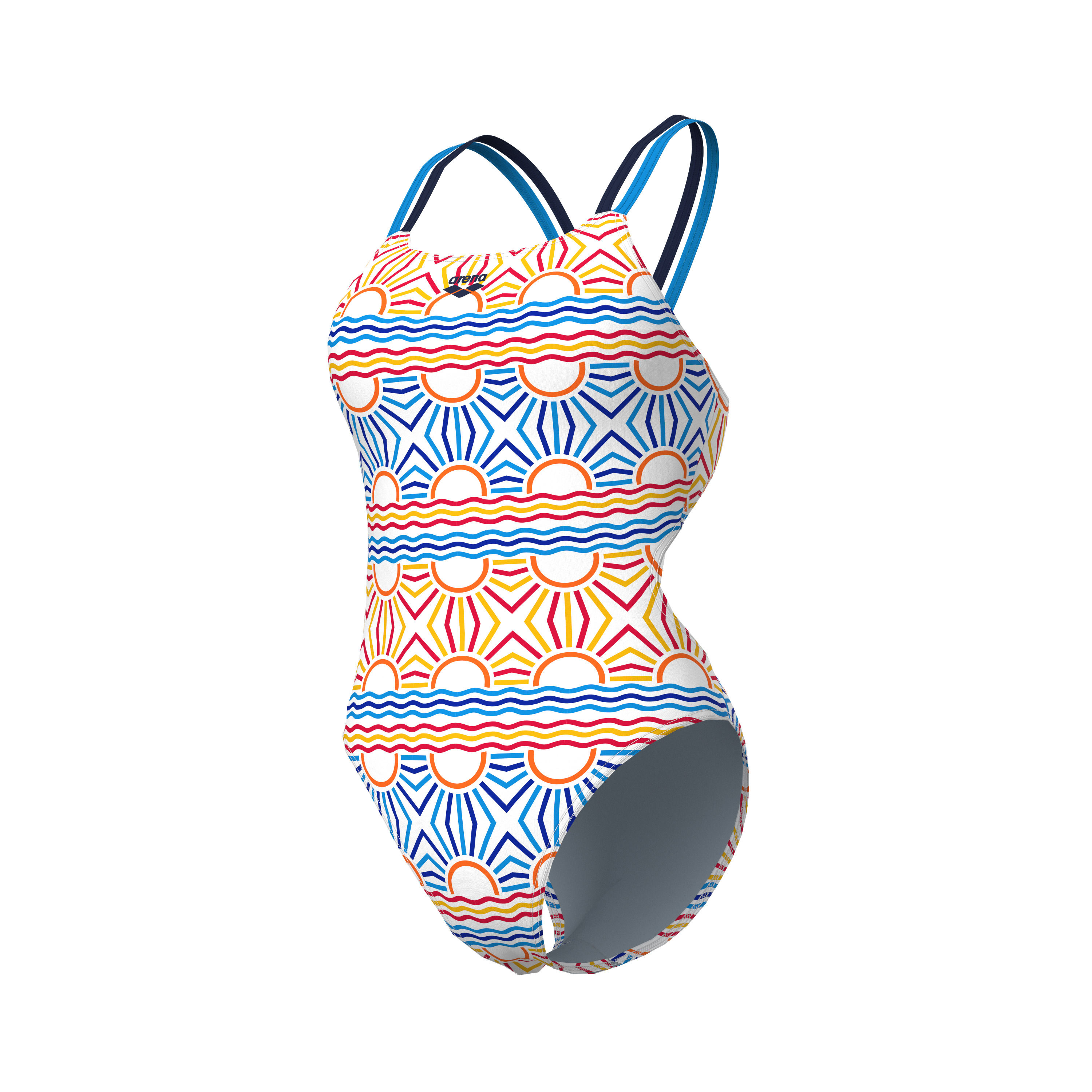 Arena W Sun Swimsuit Lace Plus Back white/multi/navy/turquoi