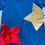 Thumbnail: Long Sleeve Crew Neck Dress with Two Large Sequin Stars (Red and Gold)