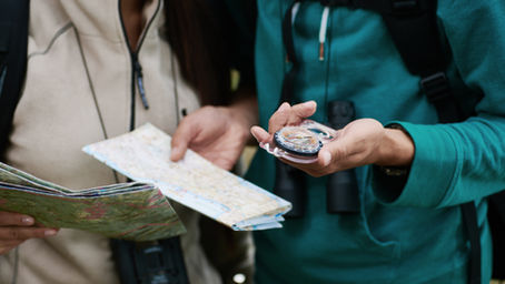 Navigating with a compass