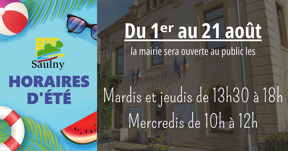Mairie - Horaires d'été