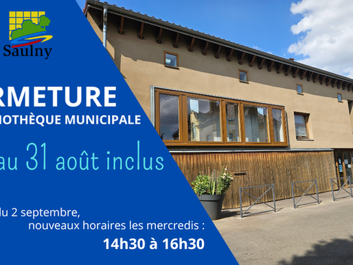 Bibliothèque - Fermeture estivale