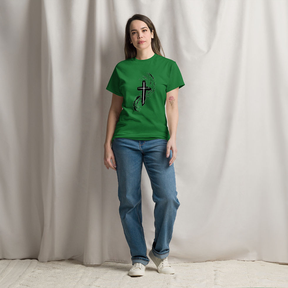 Thumbnail: Unisex classic tee with Swishing Cross