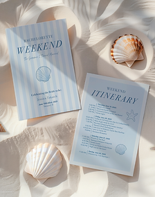 Custom bachelorette weekend itinerary design by Calique Paperie & Design