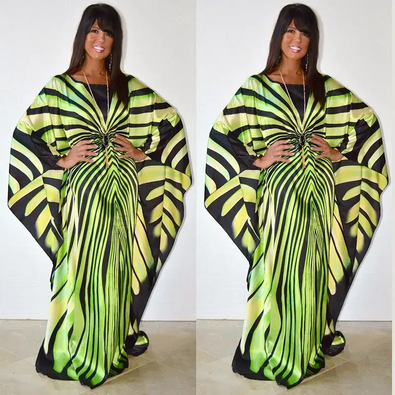 Miniatura: African Dress for Women Fashion Zebra Stripe Print Dress Plus Size Free Size