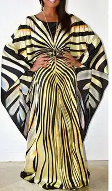 Miniatura: African Dress for Women Fashion Zebra Stripe Print Dress Plus Size Free Size