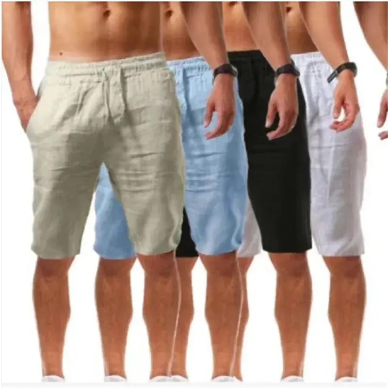 Thumbnail: Men's Oversized Casual Cotton Linen Summer Shorts Breathable