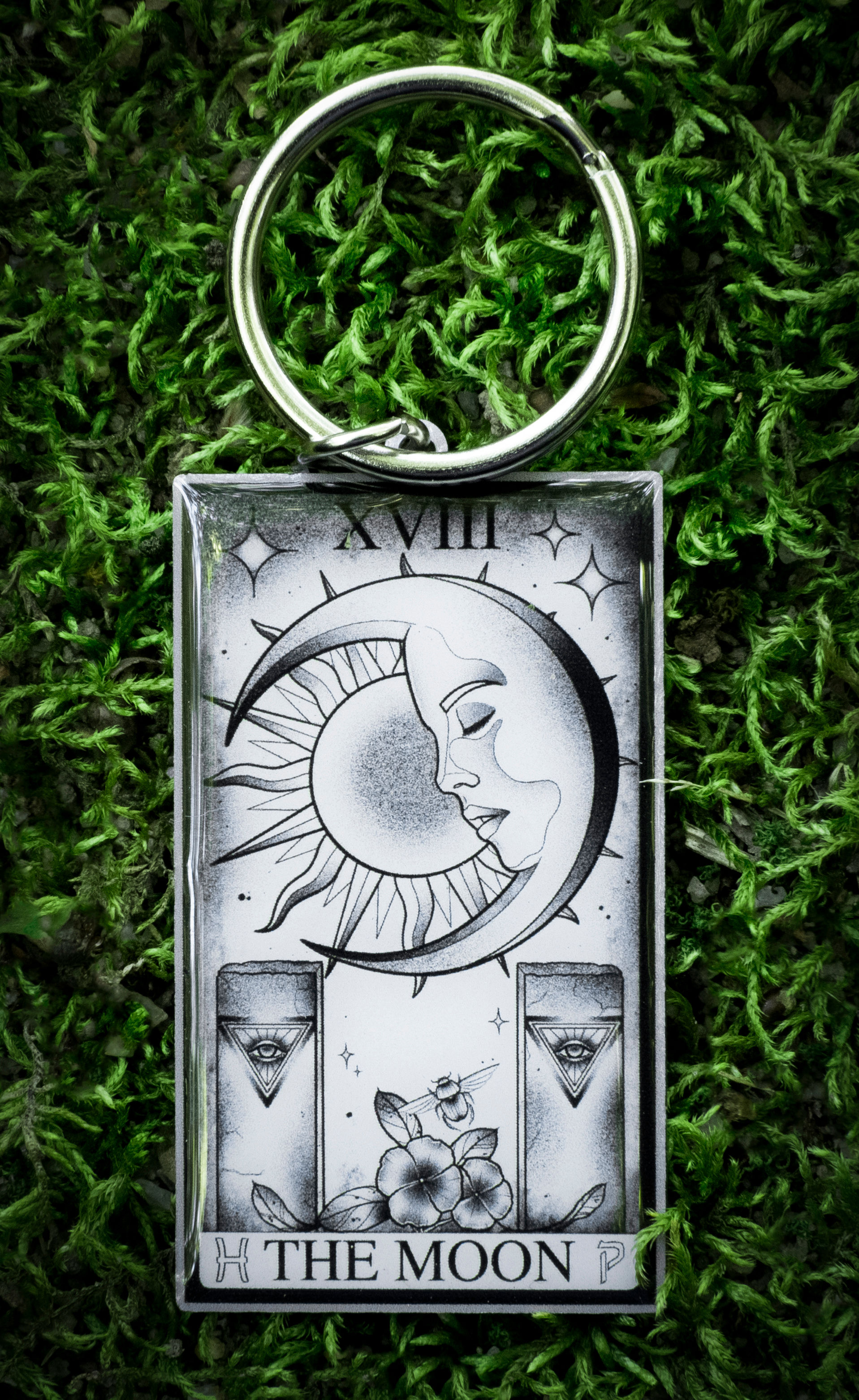 The Moon Card Keychain
