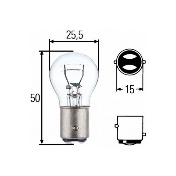 Thumbnail: LUCAS 380 12V 21W/5W BULB P21W BA15D BRAKE STOP & TAIL LIGHT