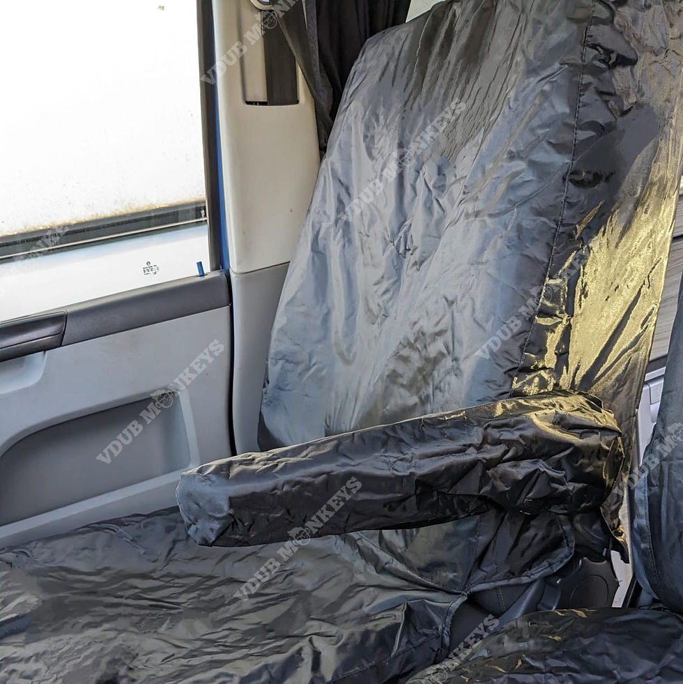 Thumbnail: VW T5 | T6 SEAT COVERS | WATER RESISTANT | HEAVY DUTY | BLACK | 2004 - 2023