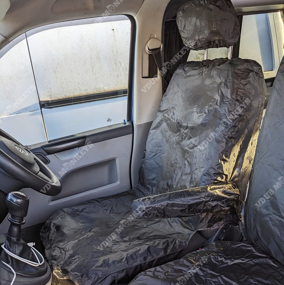 Thumbnail: VW T5 | T6 SEAT COVERS | WATER RESISTANT | HEAVY DUTY | BLACK | 2004 - 2023