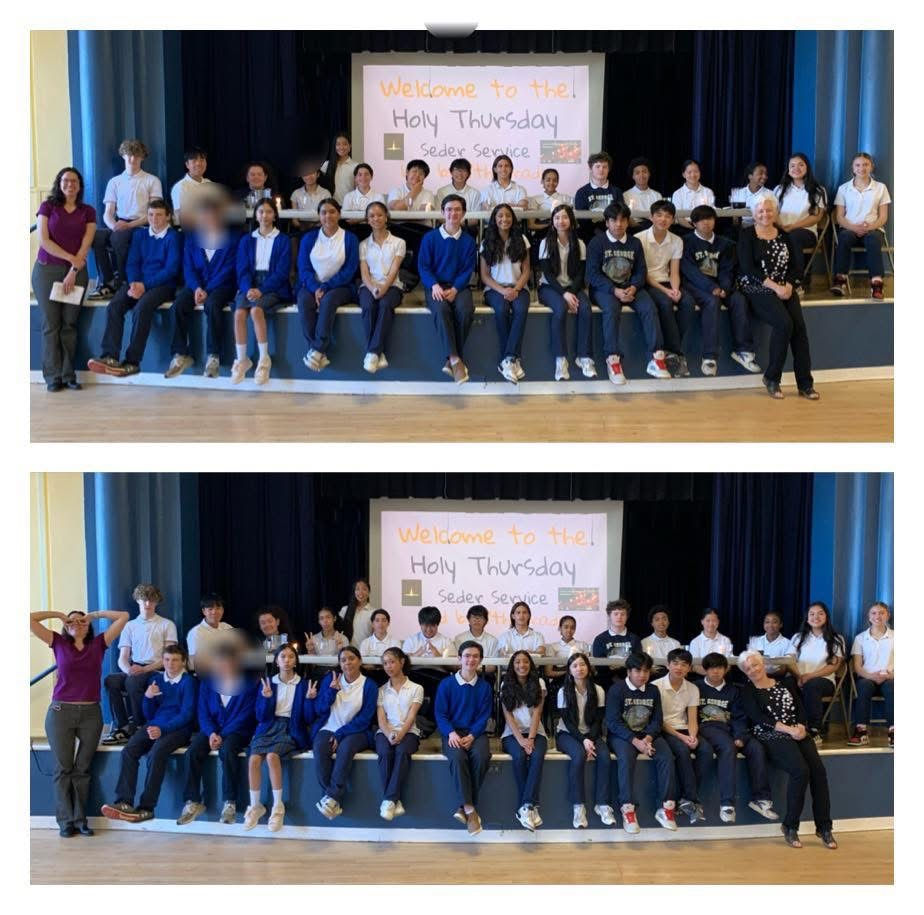 Holy Thursday Seder Meal Prayer Service led by the 8th grade!