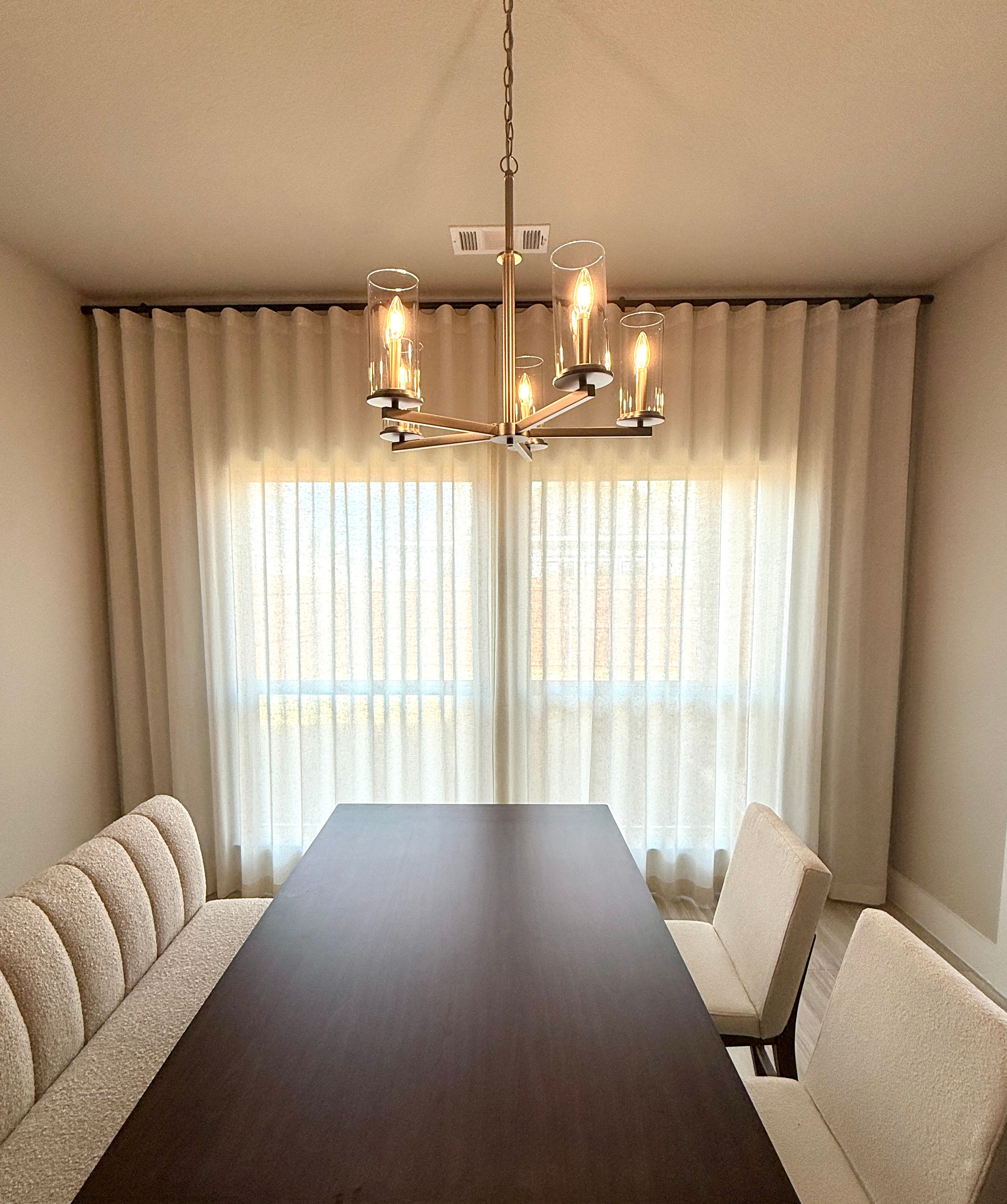 Linen Sheer with wall track