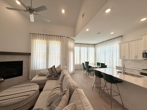 Sheer curtains for dinning area