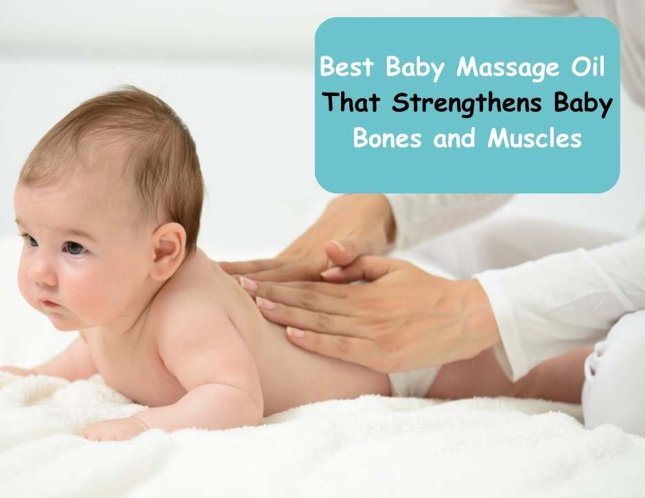 applying baby massage oil on baby