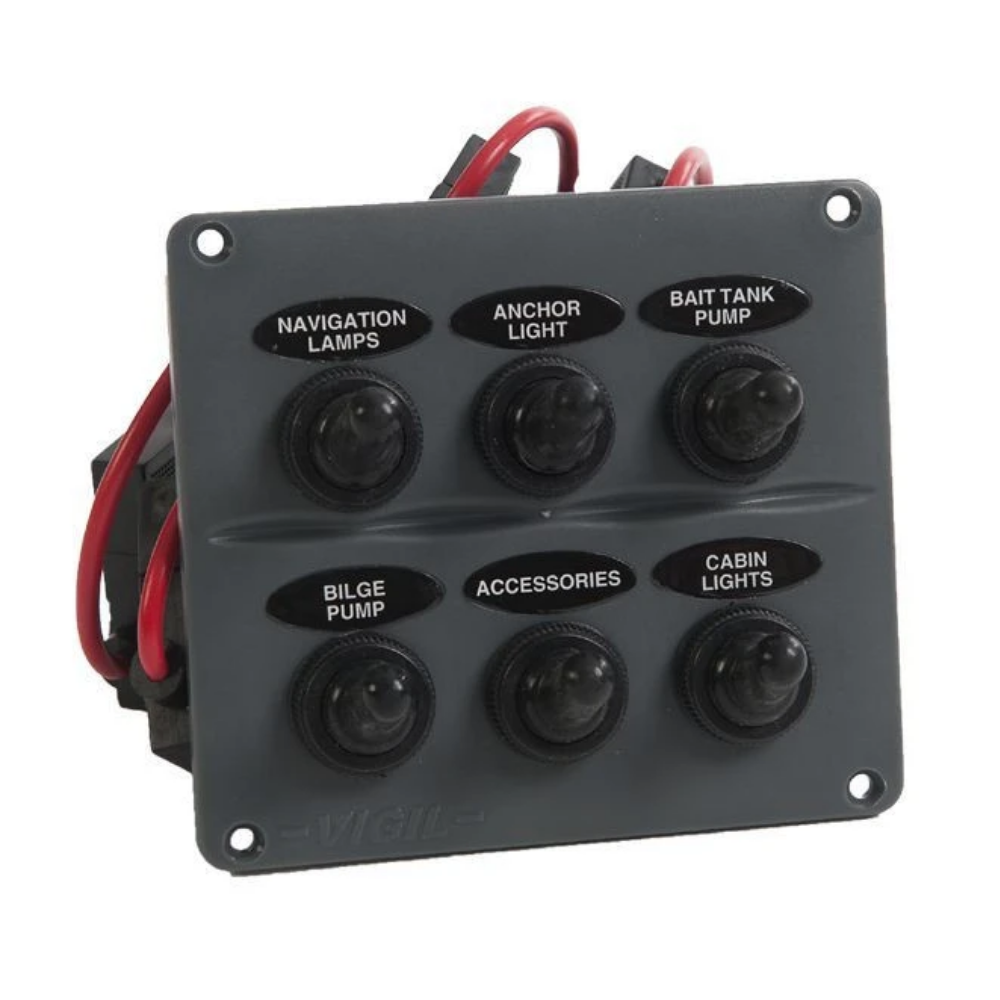 6 Gang Toggle Marine Switch Panel