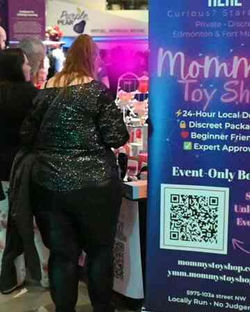 curious browsers of our sex toy and adult toys booth