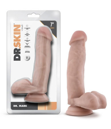 Blush - Dr. Skin - Dr. Mark - 7 Inch Dildo With Balls - Beige