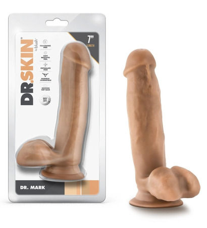 Blush Dr. Skin Dr. Mark 7 Inch Dildo with Balls - Tan