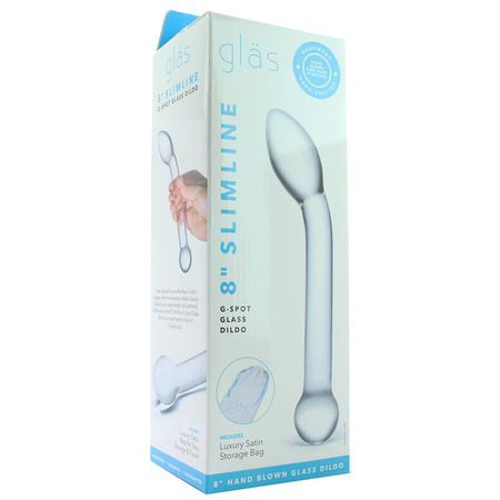 gläs 8" Slimline G-Spot Glass Dildo