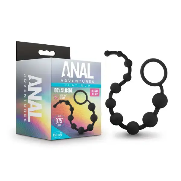 Blush - Platinum - Silicone 10 Anal Beads - Black