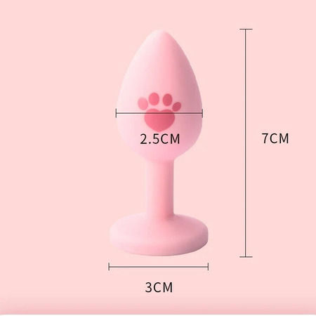 Pink Cat Paw Silicone Butt Plug