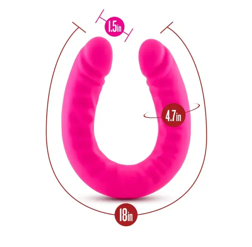 Thumbnail: Blush - Ruse - 18 inch Silicone Slim Double Dong - Hot Pink