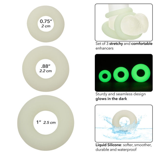 Miniature : Alpha Glow-In-The-Dark Liquid Silicone 3 Ring Set