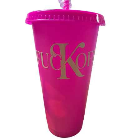 Fuck Off 24 oz Colour-Changing Cold Cup with Straw