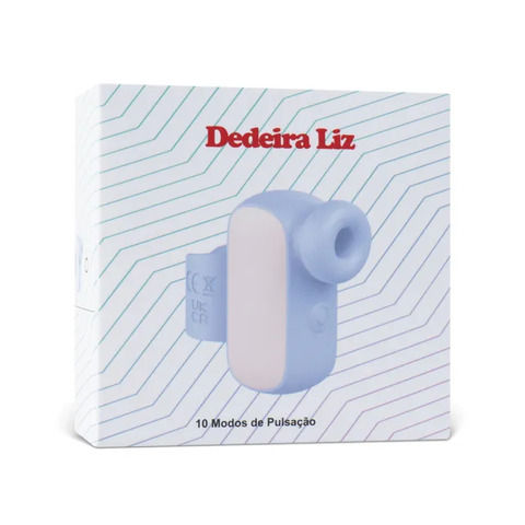 Blue and White 10-Speed Sucking Massager with Finger Loop – Compact and Quiet