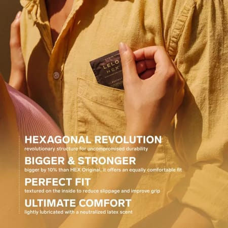 HEX™ Respect XL Condoms – 3 Pack (Extra Large Fit)