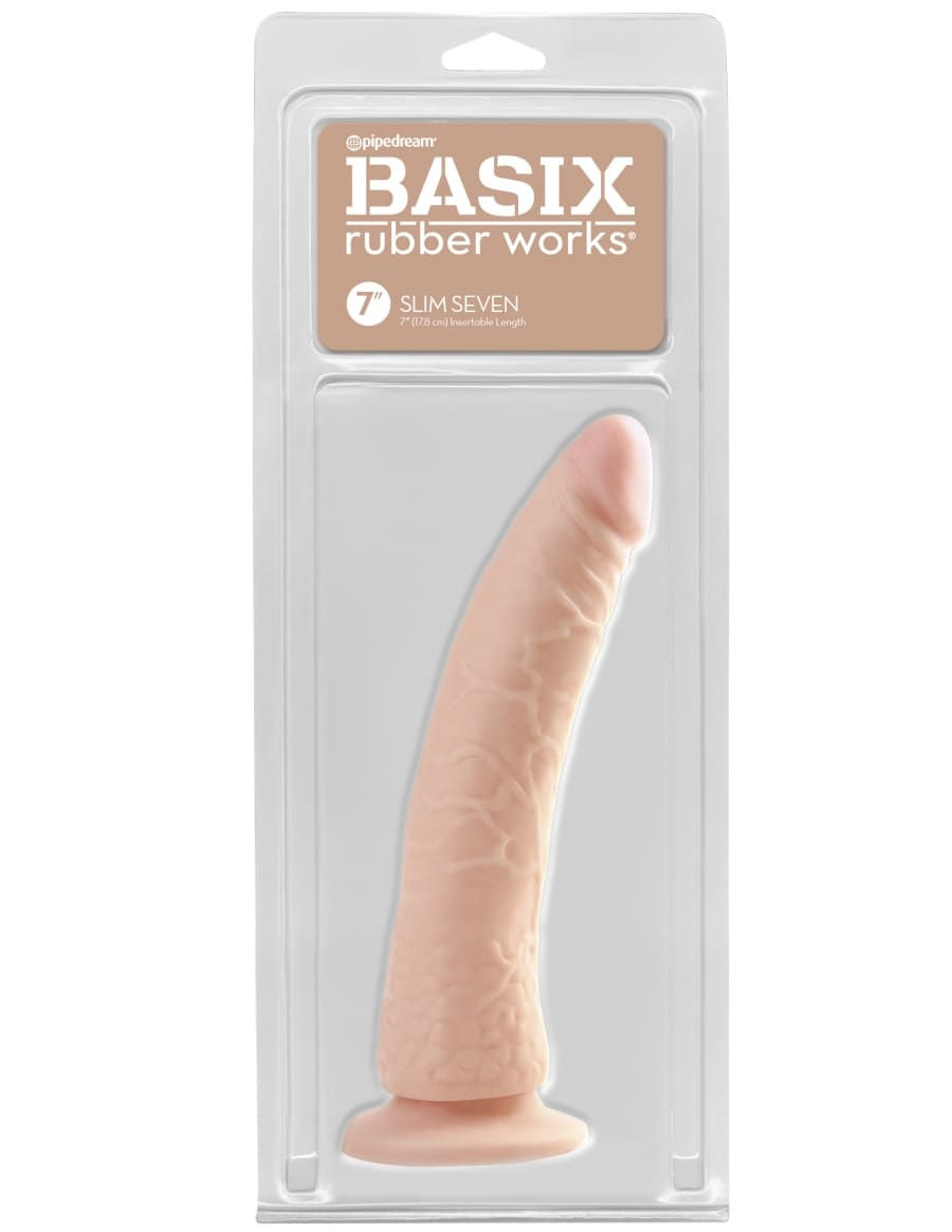 Basix rubber 7 inch dildo in package