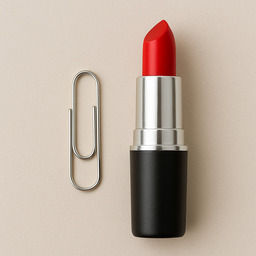 Comparison of a two inch length using a paperclip and lipstick
