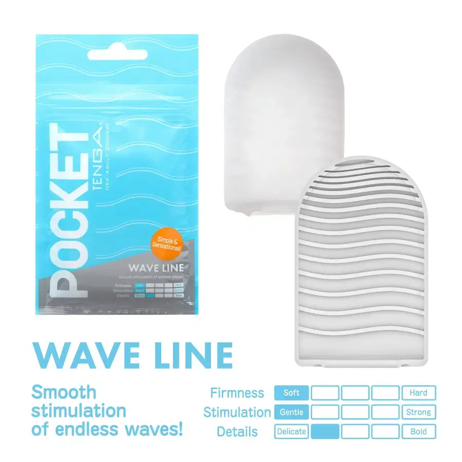 Thumbnail: Tenga Pocket Wavy Line (20/Case)
