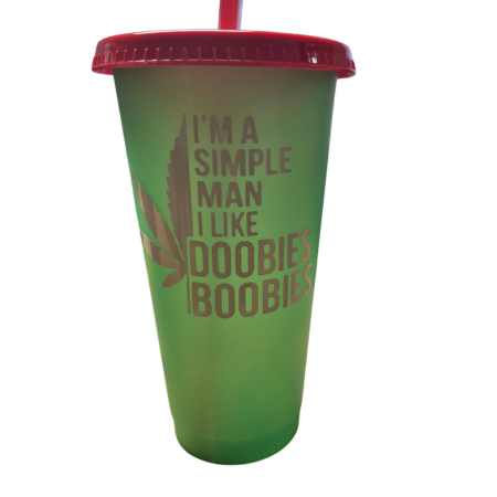 I’m A Simple Man I Like Doobies & Boobies 24 oz Colour-Changing Cold Cup