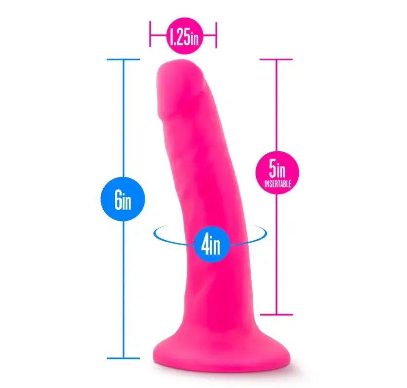 Thumbnail: Blush - Neo - 6 Inch Dual Density Cock - Neon Pink