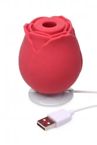 Thumbnail: Bloomgasm 10X Wild Rose Red Silicone Suction Clit Stimulator
