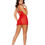 Thumbnail: Mesh, Lace, and Satin Babydoll with G-String Set (extra large)