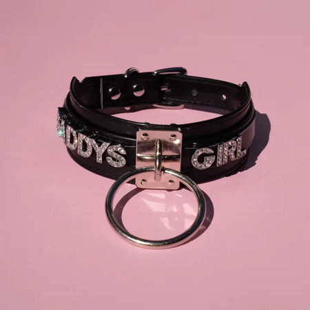 Large O Ring Letter Black Collar - “DADDYS GIRL”